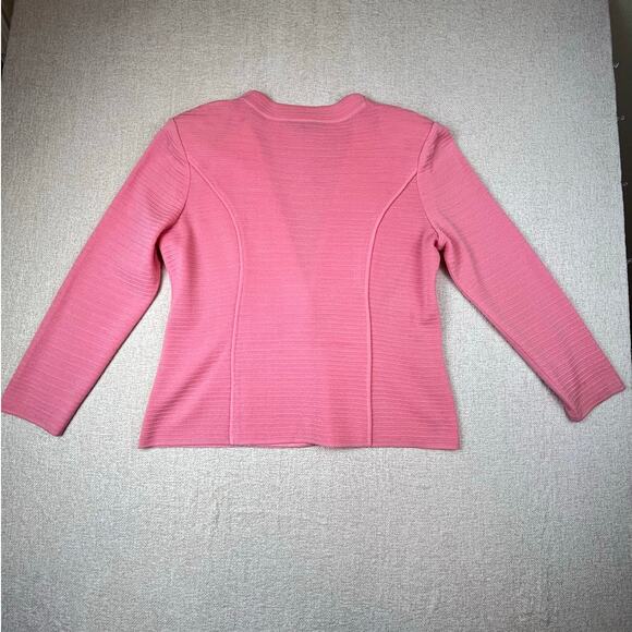 Ming Wang Women’s Large Pink Long Sleeve 1-Button Blazer Jacket Professional - Picture 2 of 7